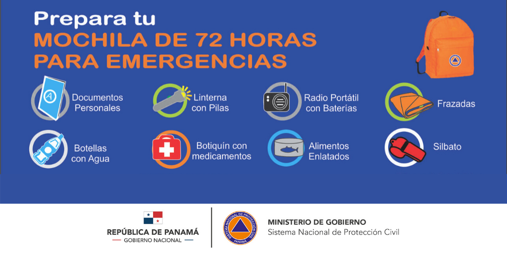 Mochila de 72 horas Sinaproc –