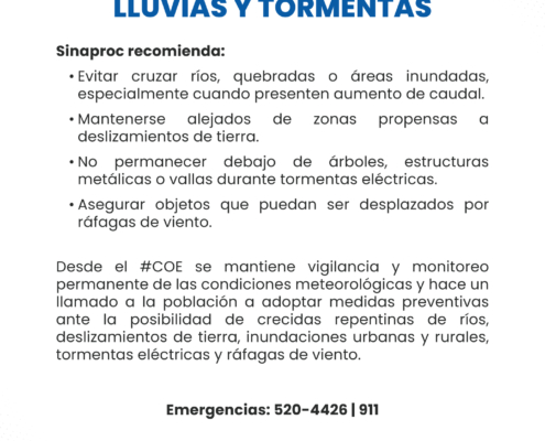 Aviso de prevención – Lluvias y tormentas 1 de septiembre